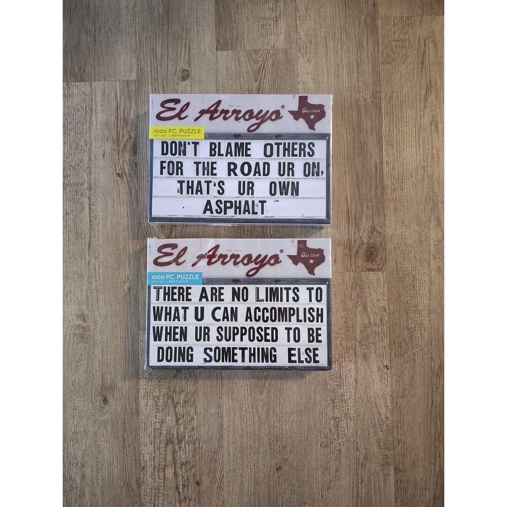 Lot Of 2 1000 PC. Puzzles "Austin-El Arroyo" - Dont Blame Others - No Limits